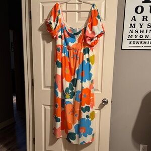 Floral Maxi Dress with Puff Sleeves